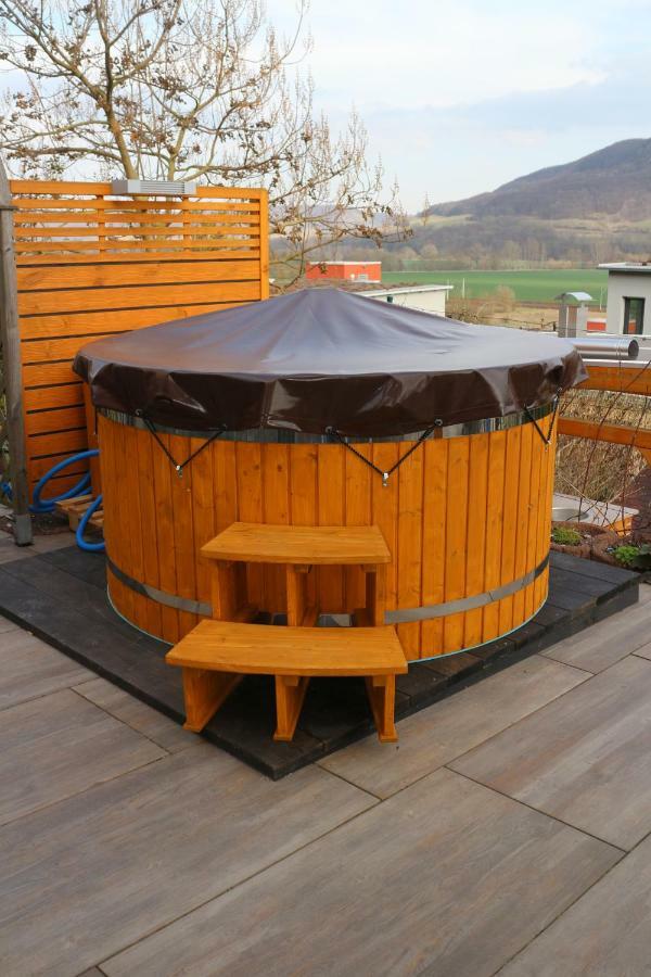 Romantische Ferienwohnung Mit Fantastischem Ausblick, Pool Und Gartensauna Jena Bagian luar foto